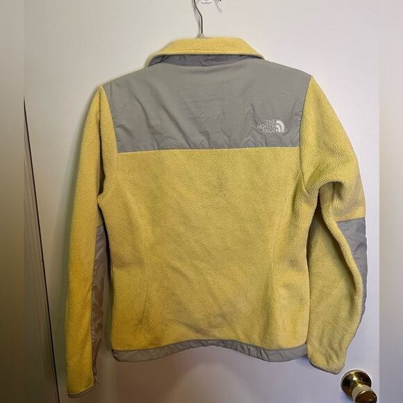 The North Face Yellow Grey Polartec Recycled Fleece Zip Up Jacket Size Womens XS - Picture 3 of 16